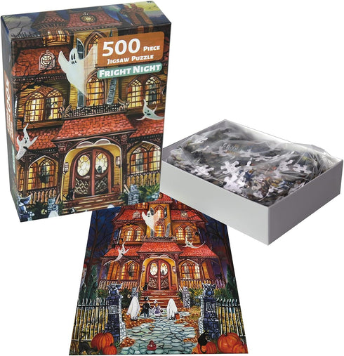 Halloween Fright Night 500 Pieces Jigsaw Puzzles for Adults, Halloween Decoration for Family Party Holiday...