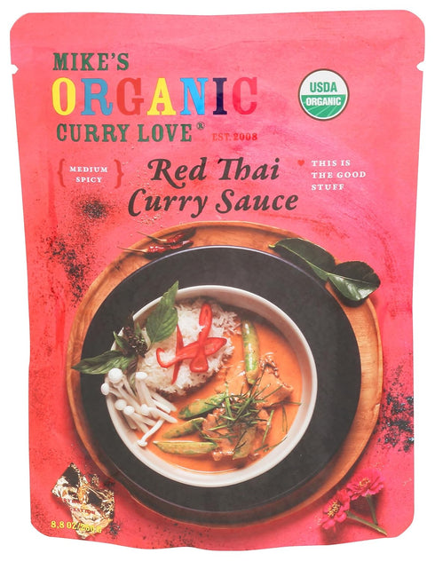 Red Thai Curry Sauce ORGANIC. VEGAN. DAIRY FREE. FOR A QUICK AND EASY MEAL. | 1 x 8.8 oz pouch...