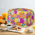 Daisy Print Food Toaster Cover Multicolor, Floral 2 Slice Wide Slot Toaster Cover Fingerprint Protector, Foldable Small Appliance Cover Anti-dust ...