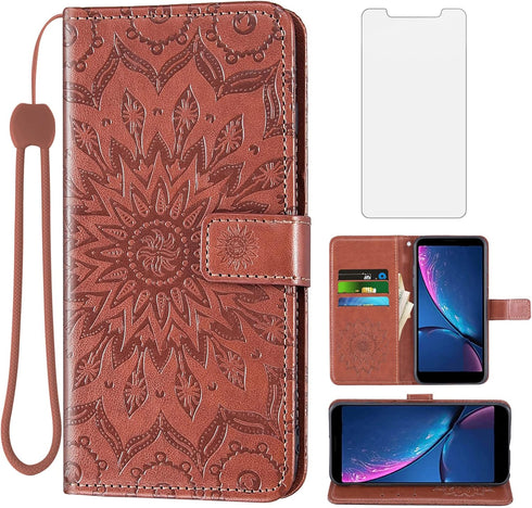 Phone Case for Hot Pepper Serrano 3 A95B A95C A95J Wallet Cases with Tempered Glass Screen Protector and Leather Slim Flip Cover Card Holder Stand...