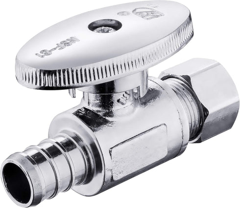 (Pack of 2) EFIELD 1/4 Turn Straight Stop Valve 3/8" OD Compression X 1/2" Pex Chrome Plated Brass, …...