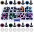 ARTCXC 1Box(64pcs) 16mm 8Colors Plastic Safety Eyes Glitter Craft Eyes with Washers for Doll Teddy Bear Puppet Toy Plush Animal and DIY Craft Maki...