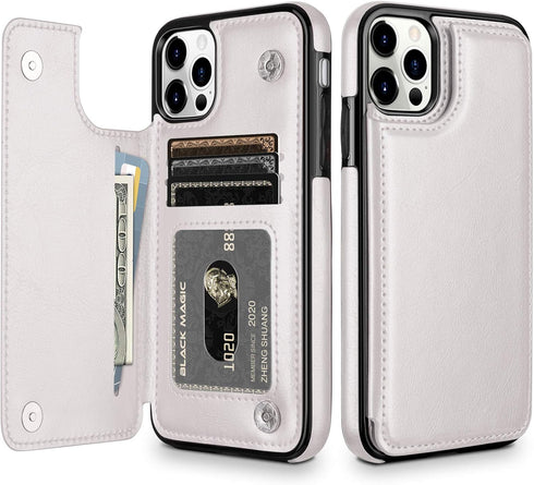 HianDier Wallet Case Compatible with iPhone 12 Pro MAX Case 5G 6.7-inch Slim Protective with Credit Card Slot Holder Flip Folio Soft PU Leather Ma...
