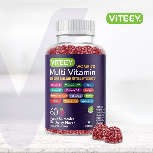 Womens Multivitamin Gummies - Immune Support - 12 in 1 Essential Daily Vitamins & Minerals - Vitamin A, C, D3, E, B6, B12, Folic Acid, Biotin, Cal...