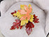 Alilang Golden Tone Metal Red Yellow Orange Enamel Maple Leaf Fashion Pin Brooch...