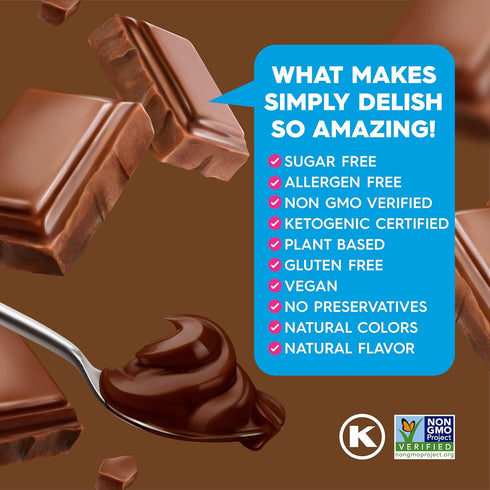 Simply Delish Natural Instant Chocolate Pudding - Sugar Free, Non GMO, Gluten Free, Fat Free, Vegan, Keto Friendly - 1.7 OZ (Pack of 1)...