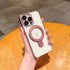 Compatible with Magsafe iPhone 15 Case, Luxury Stand Cover with Full Lens Protector Soft TPU Shockproof Protective Sturdy Kickstand Transparent Ca...