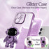 Buleens for iPhone 11 Case Astronaut, Clear Cases for iPhone 11 with Glitter Paper & Spaceman Stand, Women Girls Cute Electroplated Sparkly Space ...