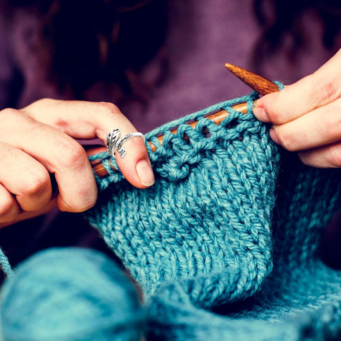 Syhood 6 Pieces Knitting Loop Crochet Ring Adjustable Knitting Loop Ring Peacock Open Finger Holder Thimble Metal Yarn Guide Finger Holder for Qui...