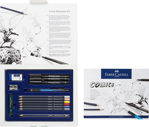 Faber-Castell Comic Illustration Set - The Famazings Superhero Comic Book Drawing Kit - Draw with Pitt Artist Pens & Goldfaber Coloring Pencils...