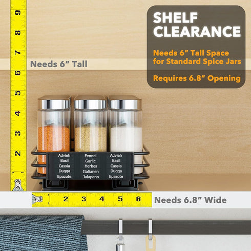 SpaceAid Pull Out Spice Rack Organizer for Cabinet, Heavy Duty Slide Out Seasoning Kitchen Organizer, Cabinet Organizer, with Labels and Chalk Mar...