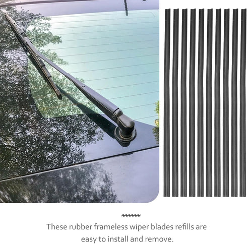 Wiper Blade Refill, 27.5inch Wiper Blade Refill 10pcs Universal Windshield Frameless Strips Inserts Replacement for Front Car Easy Install Fits fo...