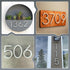 House Numbers (White) - 5 Inch Height Modern House Numbers for Outside Door Plaque Address Number with Floating Mount (4)...