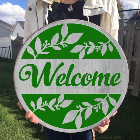 12pcs Flowers Welcome Stencils for Painting On Wood Sign 12inch Round Welcome Sign Stencils Rose Daisy Sunflower Hello Home Stencils with Paint Br...