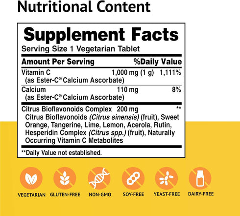 American Health Ester-C with Citrus Bioflavonoids, Tablet, 45 Count...