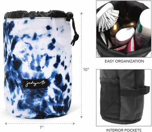 Jadyn Cinch Top Compact Travel Makeup Bag and Cosmetic Organizer for Women (Tie Dye)...