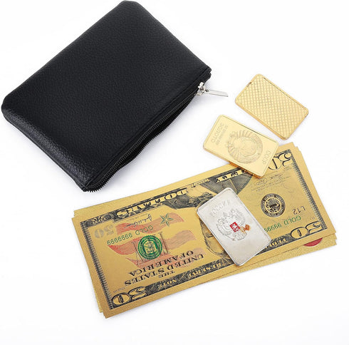 Coin Purse, PU Lychee Pattern Zipper Coin Purse Portable Coin Purse Mini Change Wallet for Women Coin Pocket Mini Money for Women Credit Card ID K...
