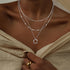 Silver Layered Necklaces for Women, Stackable Dainty Silver Choker Necklaces for Women Trendy Layering Circle Bar Pendant Chain Necklace Fashion J...