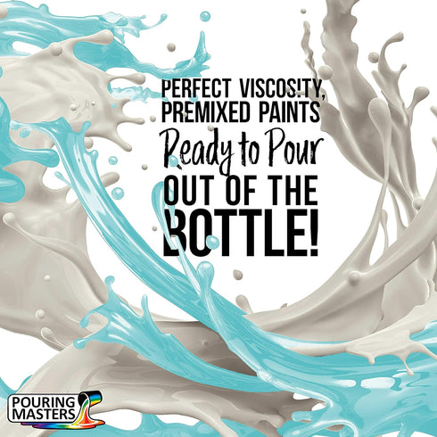POURING MASTERS Baby Blue Acrylic Ready to Pour Pouring Paint - Premium 8-Ounce Pre-Mixed Water-Based - for Canvas, Wood, Paper, Crafts, Tile, Roc...