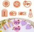 Puocaon 70s Heart Clay Cutters - 7 Pcs 3D Print Clay Cutters for Earrings, Arch Frame Sunflower Polymer Clay Cutters for Jewelry Making, Guitar Di...