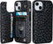 HAOPINSH for iPhone 13/14 Wallet Case with Card Holder, Black Leopard Cheetah Pattern Back Flip Case PU Leather Kickstand Card Slots Case for Wome...