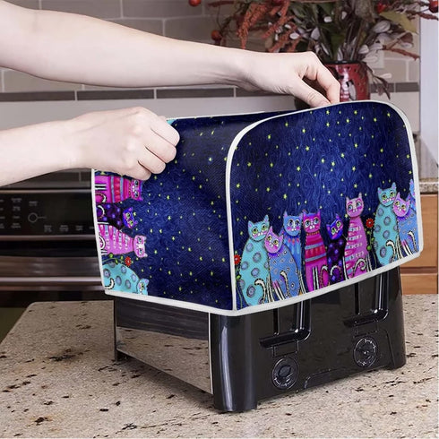 Colorful Cats Pattern Toaster Cover 2 Slice Small Appliance Covers Organizer Toaster Bag Bread Maker Cover Washable Toaster Oven Cover, S...