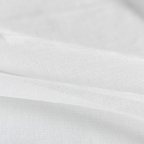 Aquazolax Privacy Sheer French Door Curtains White Semi Sheer Elegant Weaved Drapery Linen Textured Look Patio Door Panels for Front Side Door Win...