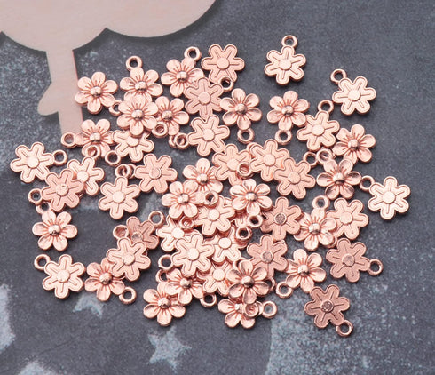 Ruwado 50 Pcs Little Flowers Charms Metal Vintage Cute Vintage Small Flower Pendants for Jewelry Making Kit Bracelet Necklace DIY Making Crafting ...
