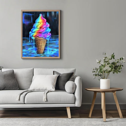 Posterizer 1 pcs-colorful melting ice cream-food and drink poster -1-Kitchen & Bar Art Gift for Men Women Teens Art for Cafe, Restaurant, Coffee ...