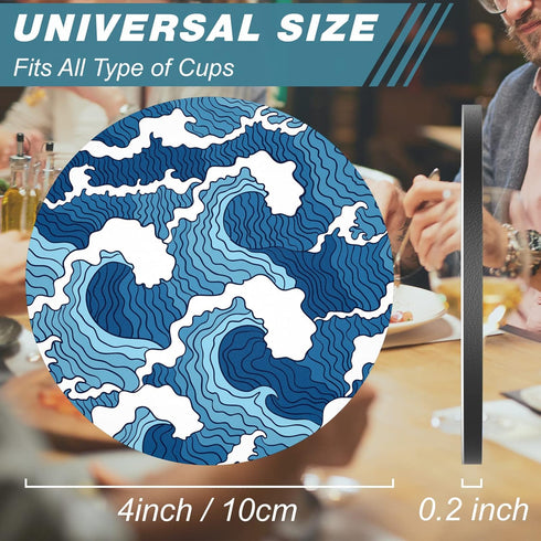 Nipichsha Coasters for Drinks, Set of 6 Absorbent Rubber Drink Coasters with Non-Slip Backing, Cute Drink Coasters for Cup Kitchen Home Decor Hous...