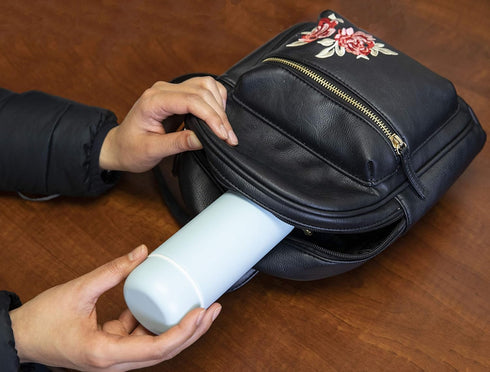 10 oz Slim Thermos Flask - Leak-Proof Insulated Water Bottle - Perfect Compact Size - Pearl Blue...