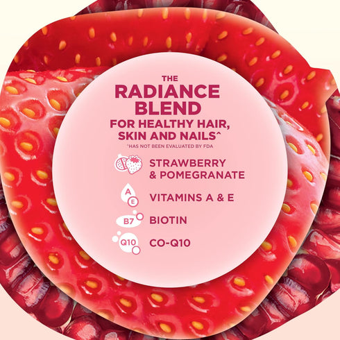 The Secret Nature of Fruit Beauty Chews, Real Fruit Powered Vitamin Chews with Vitamins A & E, Biotin, CoQ10, Strawberry & Pomegranate for Healthy...