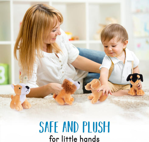 Plush Puppies Set for Toddlers Toys | 4 Plush Talking Animals | 4 Plush Stuffed Puppy Dogs | Plush Stuffed Puppies | Bulk Assorted Puppies | Baby ...