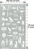 Aleks Melnyk No.456 Metal Stencil, Egyptian Hieroglyphs, Ancient Egyptian Glyphs Alphabet, Letter Tracers, Template for Wood Burning, Magic Runes,...