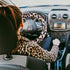 Fuzzy Steering Wheel Cover for Women Girls, Accmor Universal Fit 15 inch Fur Car Wheel Cover & Handbrake Cover & Gear Shift Cover Set, Fashion Leo...