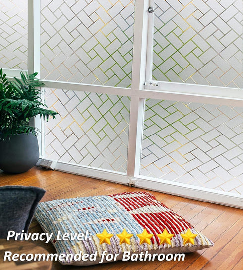 Bloss Privacy Window Film Decorative Window Film Frosted Window Decals Clear Glass Film Non-Adhesive for Home Office Glass,17.7 x 78.7inch...