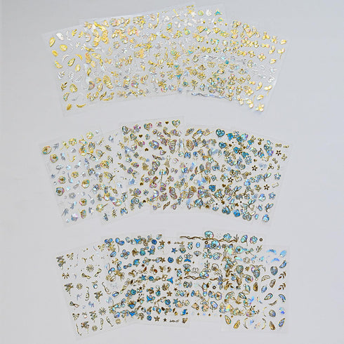 20 Sheets Butterfly Nail Art Stickers Decals Gold 3D Self-Adhesive Nail Decals Floral Designs Nails Supplies Spring Summer Butterfly Nail Stickers...
