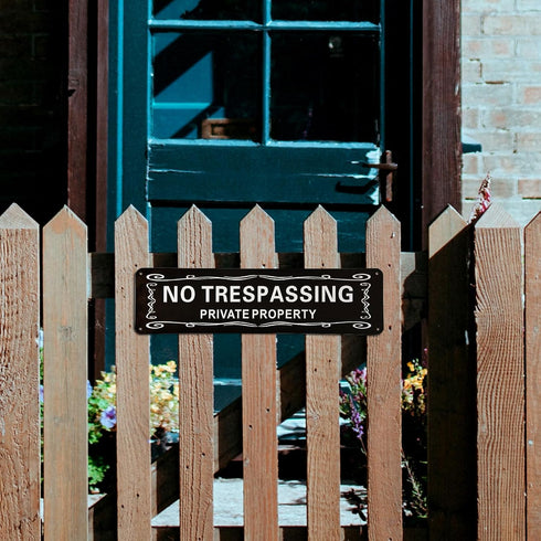 Beware of Dog Sign and Private Property No Trespassing Sign Metal Warning Sign Reflective,Fade Resistant, UV Protected for Fence and Door,Aluminum...