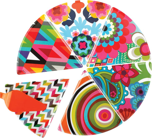 French Bull 8" Melamine Dinnerware Colorful Dessert Pie Cake Pizza Slice Plate - Raj...