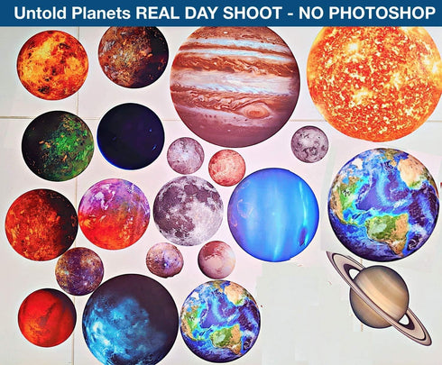 UNTOLD PLANETS 195+PCS Glow in The Dark Planets for Ceiling Decorations, Star Stickers Sun, Moon Pluto Wall Stickers for Kids, Boys Room Decor, Wa...