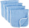 Synrroe Muslin Burp Cloths Large 20 by 10 Inches 100% Cotton 6 Layers Extra Absorbent and Soft 4 Pack Blue...