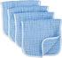 Synrroe Muslin Burp Cloths Large 20 by 10 Inches 100% Cotton 6 Layers Extra Absorbent and Soft 4 Pack Blue...