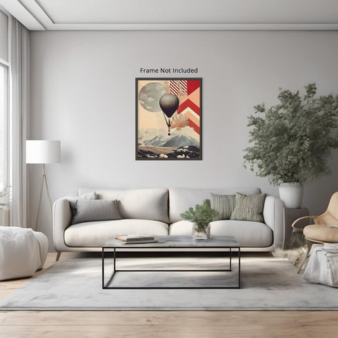 Posterizer 1 pcs-collage with landscapes and a balloon-Abstract & Modern Art-Landscape & Nature Art-Gift for Art Lovers- UNFRAMED Wall Art...
