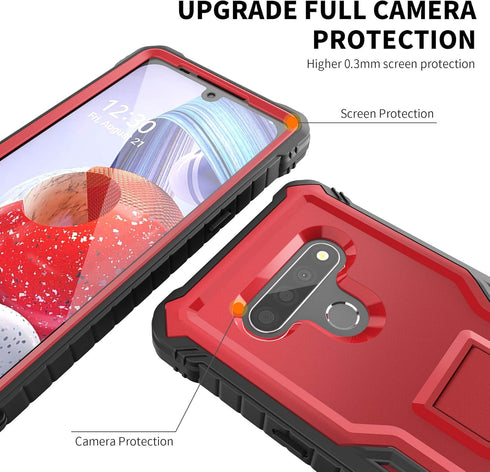 DUOPAL for LG Stylo 6 & LG K71 Case, Military Grade Protection Shockproof Case with Tempered Glass HD Screen Protector and Kickstand Compatible wi...