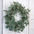 idyllic Eucalyptus Leaves Wreath Metal Polyester Fabric Paper Round Green Wreath 22 Inches for The Front Door Decor...