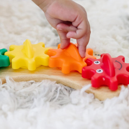 Melissa & Doug Rainbow Caterpillar Gear Toy With 6 Interchangeable Gears - For Toddlers And Babies...