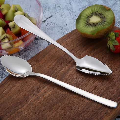 Stainless Steel Grapefruit Spoons Serrated Edge Grapefruit Spoon 2pcs Grapefruit and Dessert Spoon Kitchen Tools for Citrus Fruits Kiwi Lemon Appl...