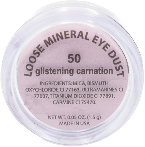 Glistening Carnation Light Bright Pale Pink Mineral Single Loose Powder Eyeshadow; Talc & Paraben Free, No Animal Testing & Cruelty Free...