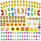 225 pcs Tiny Resin Bee Wooden Ladybug Daisy Flower Mushroom Decor, Bumble Bee Embellishment Epoxy Slime Charm Miniature Fairy Garden Accessories F...