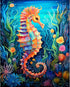 Tucocoo Paint by Numbers Kits,Painting Kits for Adults Beginner Kids,Sea Horse Art Plant Acrylic Paints&Brushes Painting Kit Wall Decor Craft Gift...
